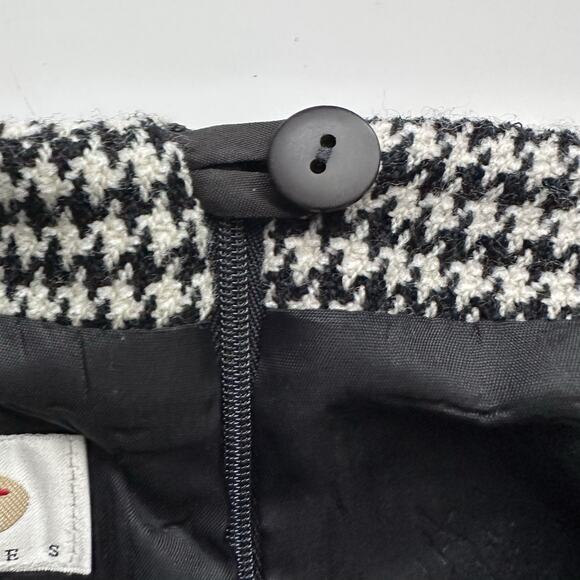 Vintage Talbots Pencil Skirt Petite Size 8 Black White Houndstooth Wool Blend - Picture 4 of 10